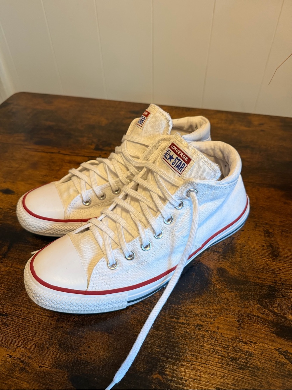 Converse White Mid-Top Sneakers
